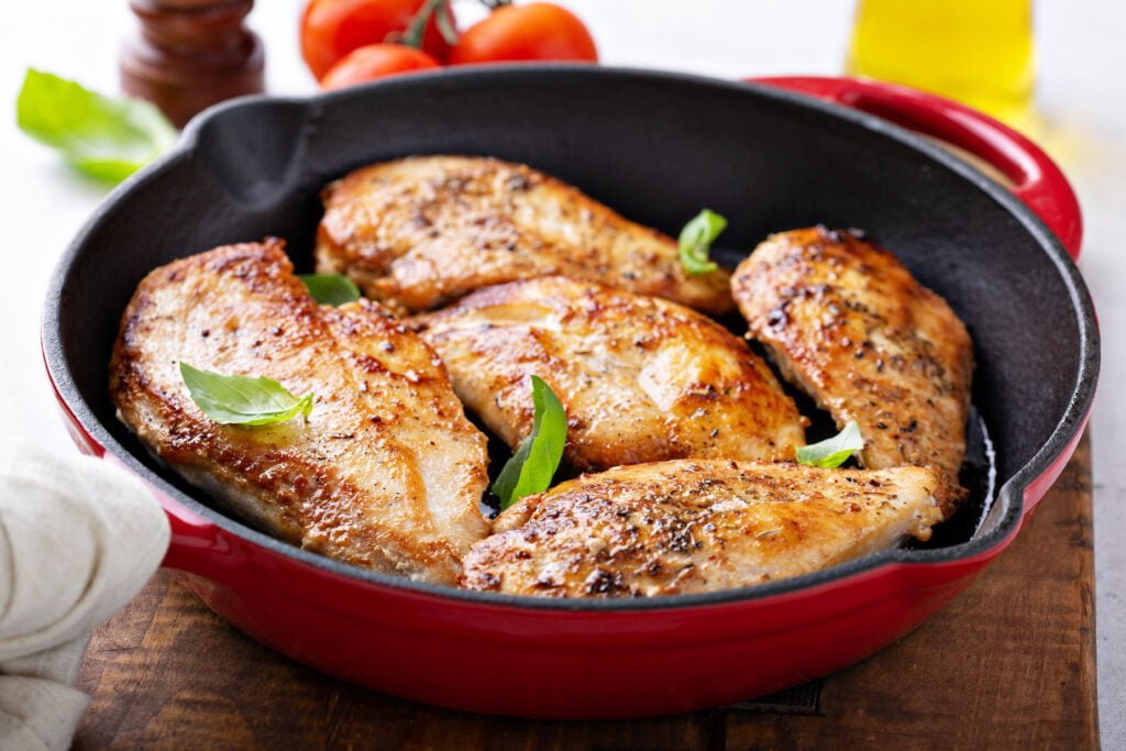 Pan Seared Chicken Recipe with White Wine Herb Sauce 1 Pan Seared Chicken Recipe in a white wine sauce from Gabe's Grubs