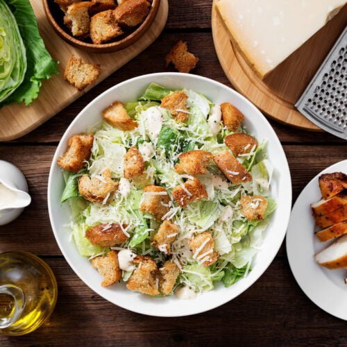 Quick And Easy Homemade Caesar Salad Recipe Gabes Grubs